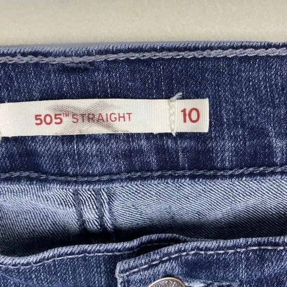 Levi's 505 Straight Leg Jeans Womens Medium Wash Mid Rise Stretch Size 10 - Picture 3 of 7